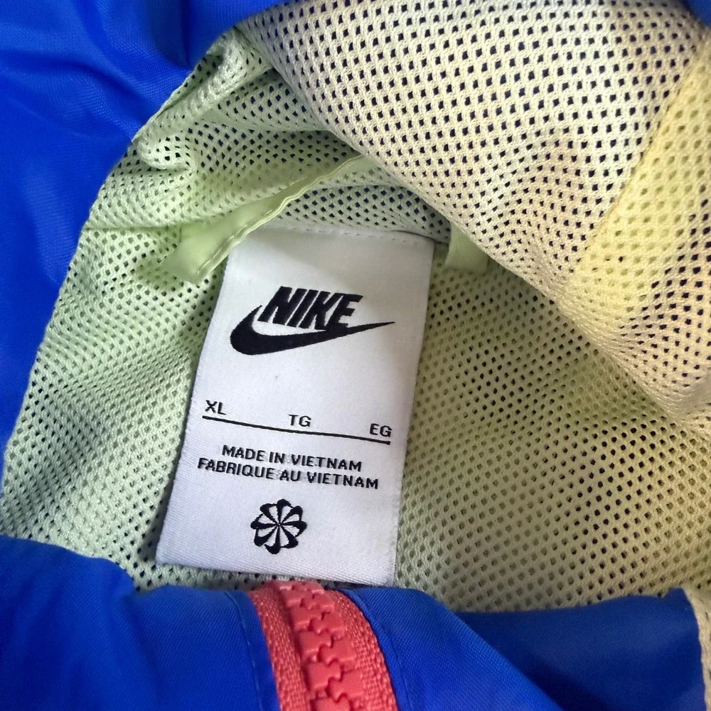 Nike Windrunner Jacket Mens XL Colorblock Blue Black Lime Green Full Zip Hooded